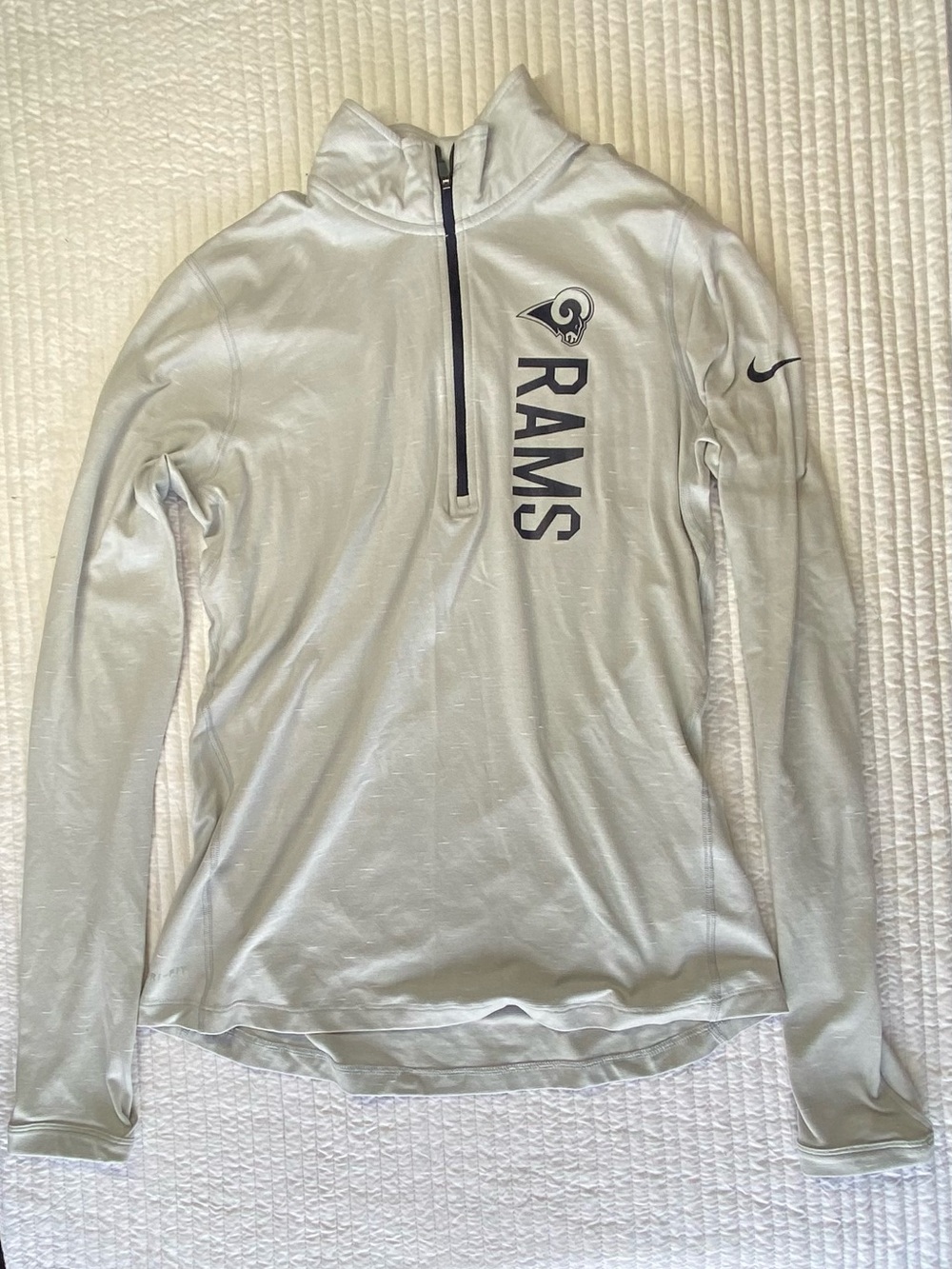 NFL White and Navy Dri-FIT Quarter-Zip Pullover